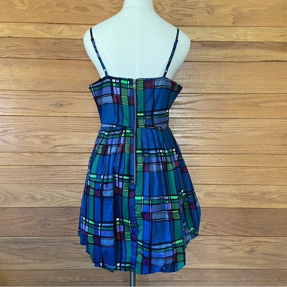 Y2K Charlotte Russe abstract grid pattern bubble hem mini dress - Picture 4 of 6